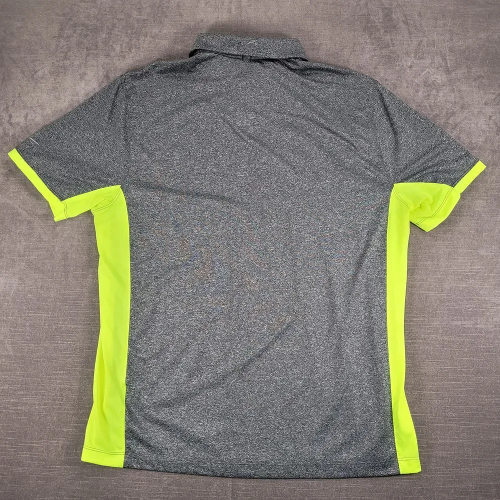 Nike The Hooters & Blowfish Golf Polo Shirt Athletic Fit Gray Neon Green Mens XL